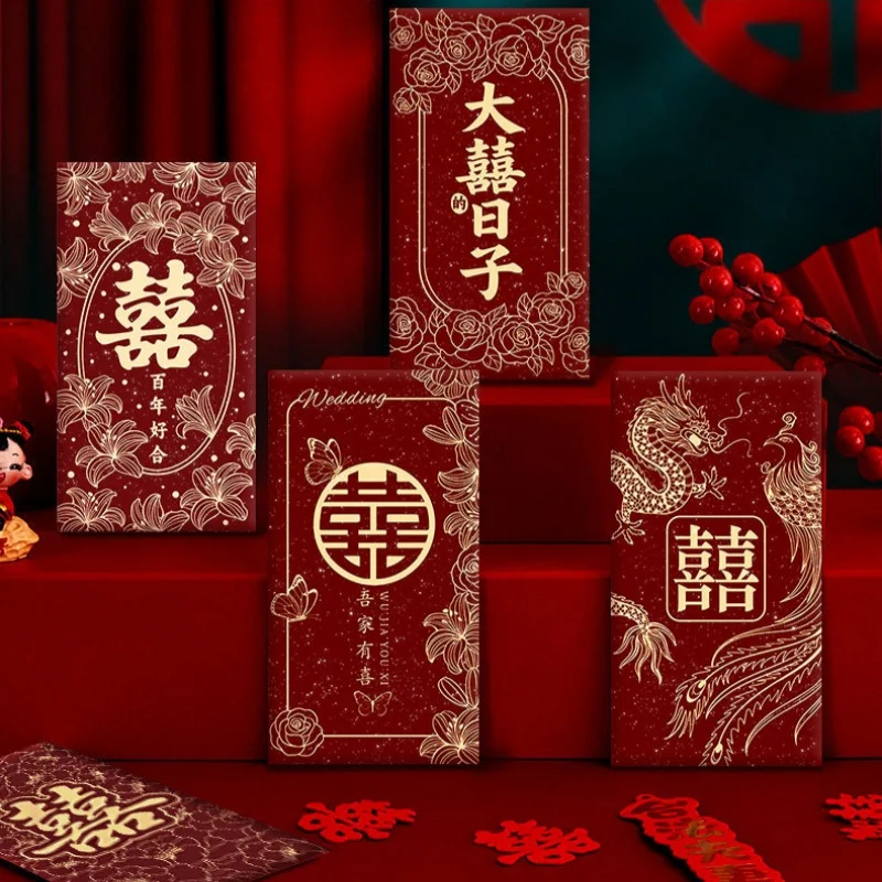 6 قطع من المظاريف الحمراء الجد - مراجعة Wedding Envelopes وسعره